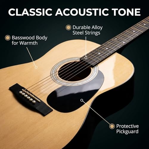 Detalle de Martin Smith Full Size Acoustic Guitar Starter Kit with Stand & Tuner
