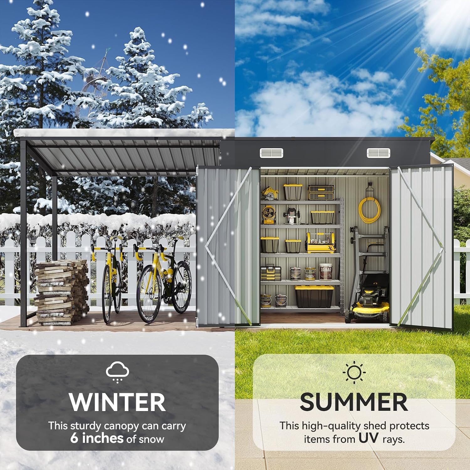 Thumbnail 6 de Aoxun Outdoor Storage Shed, 6x4FT