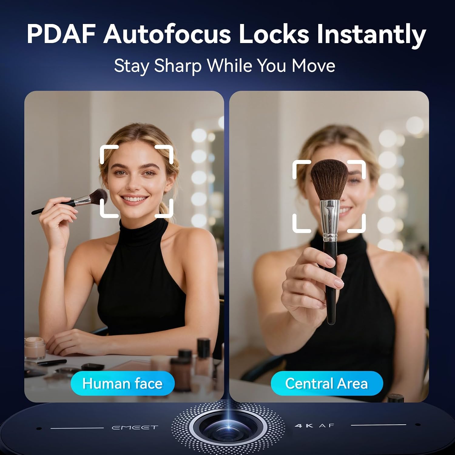 Detalle 2 de EMEET C60E 4K Webcam with PDAF Autofocus, Dual Mics and Light Correction