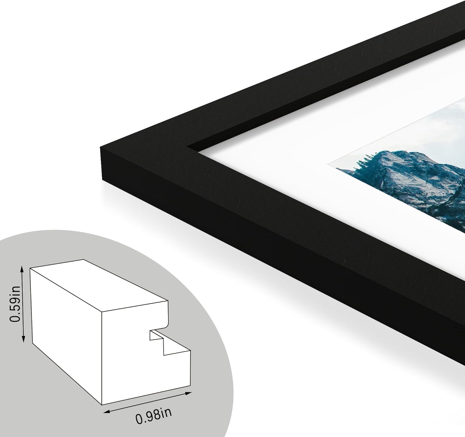 Detalle de Hongkee 14x20 Picture Frame, Black Wood Style
