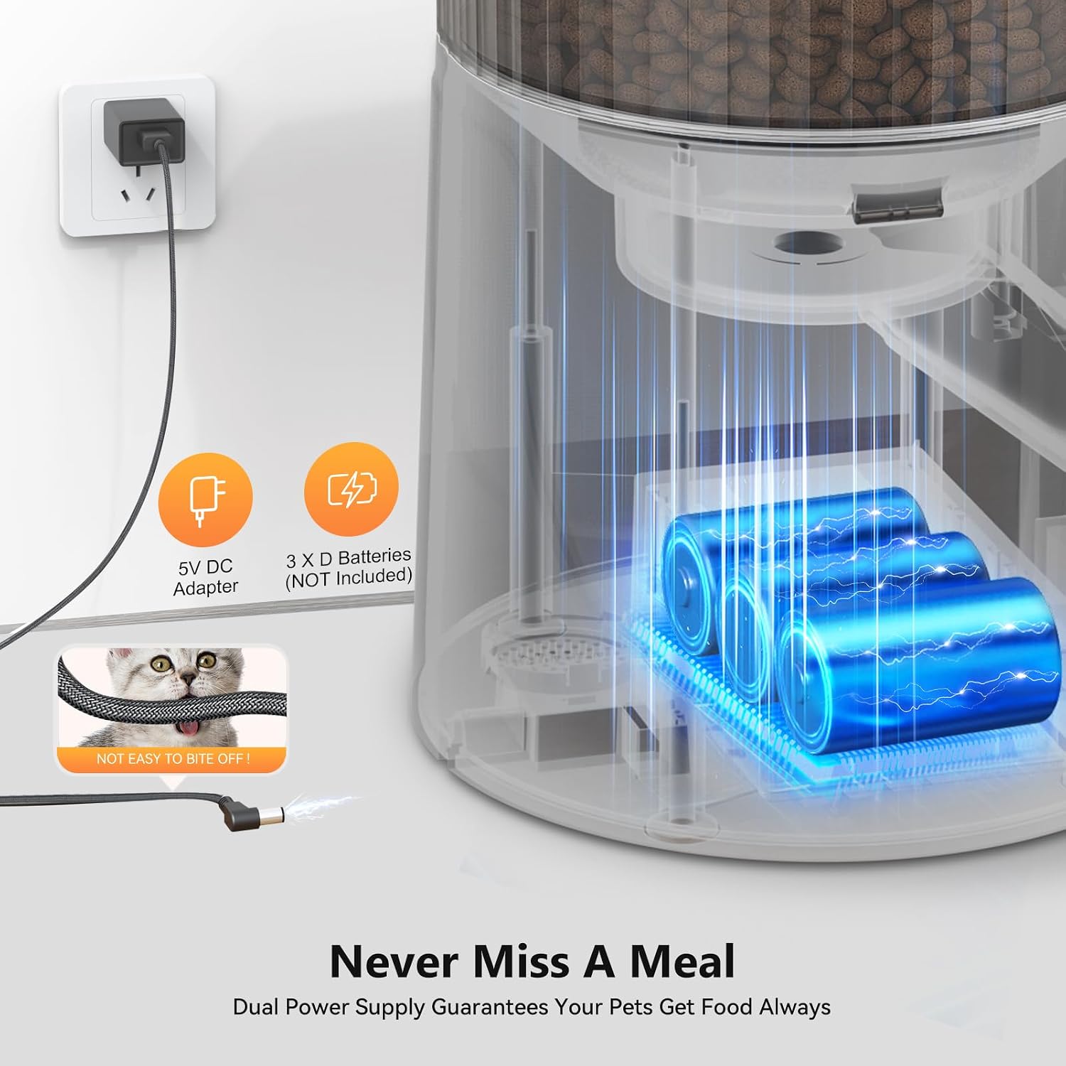 Detalle 2 de IMIPAW Automatic Cat Feeder for Two Cats with App Control and 4L Fresh Lock Dispenser