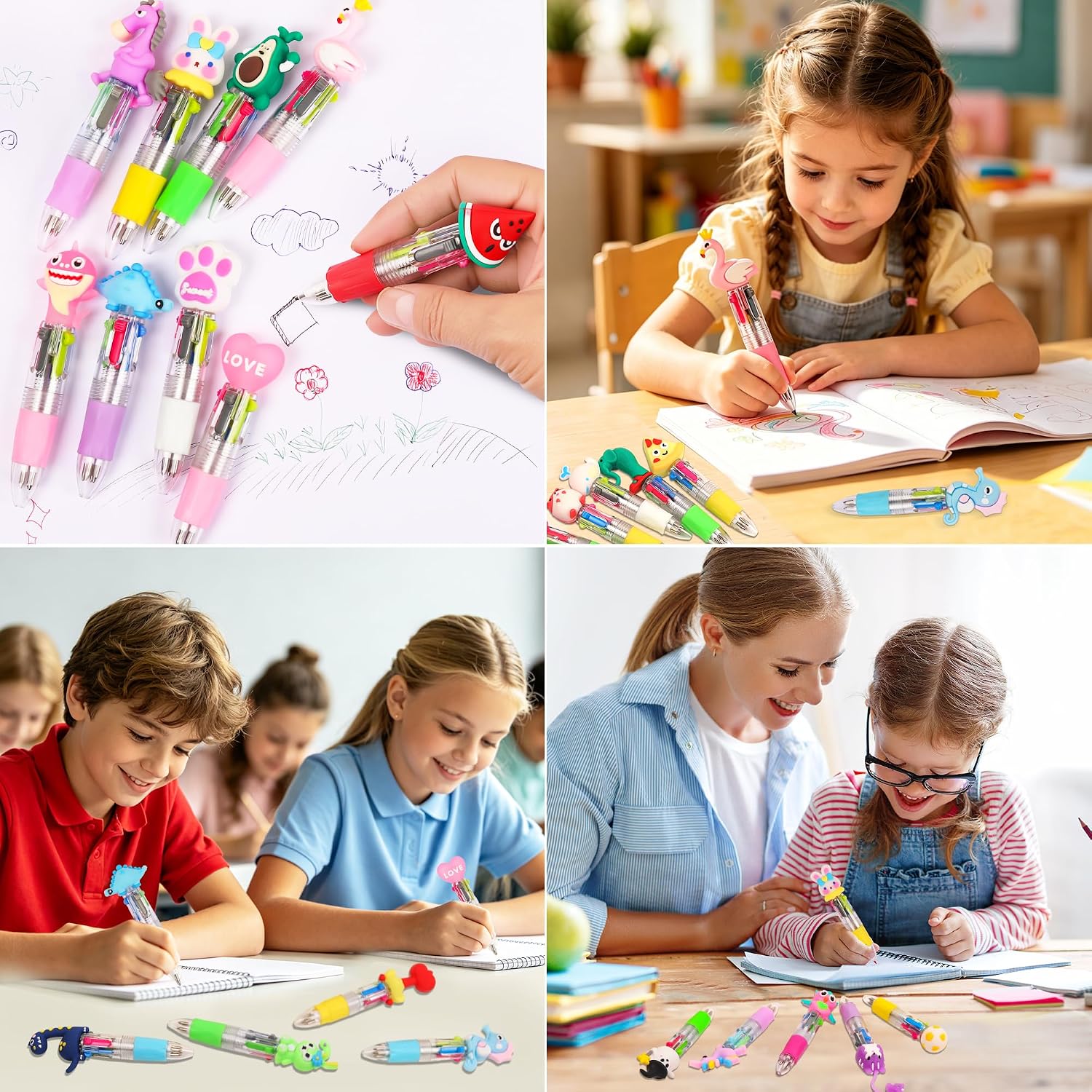 Detalle de Bolibo 24Pcs Party Bag Fillers: Multi-Coloured 4-in-1 Mini Pens for Kids