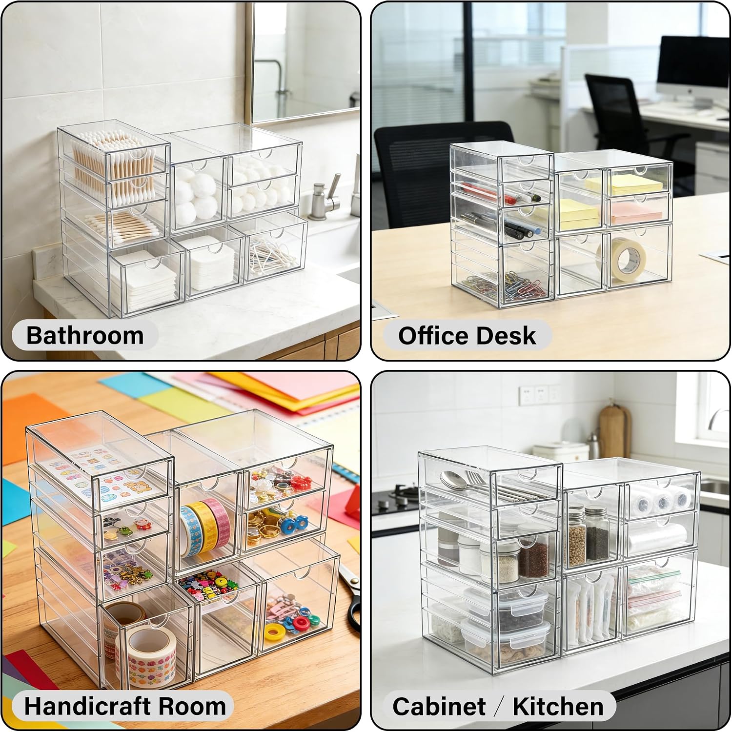 Thumbnail 6 de Prsildan Acrylic Drawer Makeup Organizer 9-drawer set