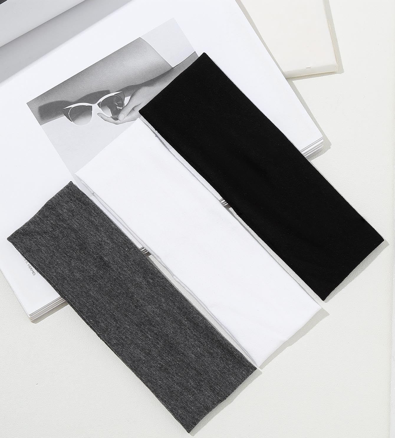 Detalle 2 de Huachi Women’s Headbands (16-Pack) — Soft Elastic Cloth Non-Slip Headbands in Neutral Colors
