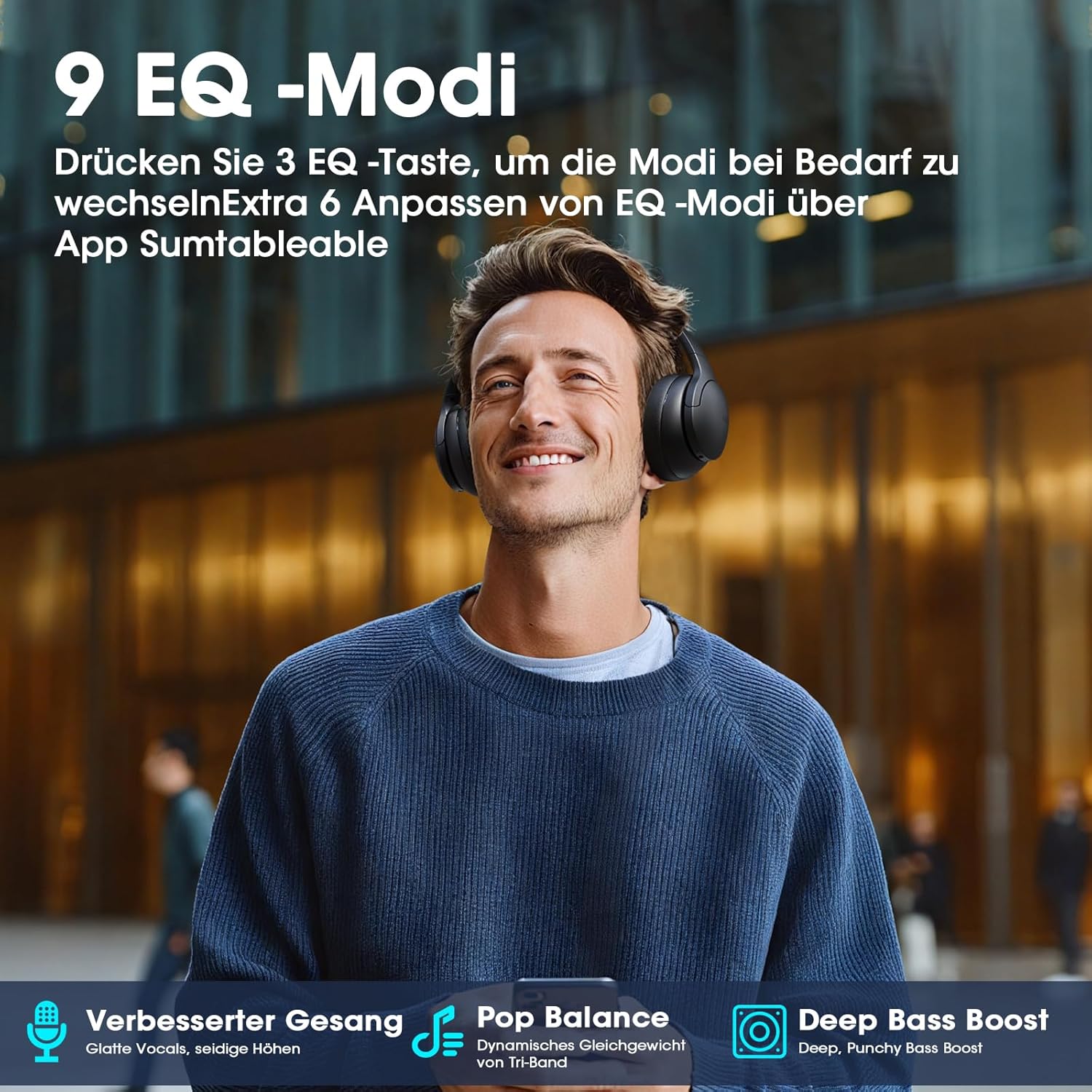 Detalle 2 de DOQAUS LIFE 4 Bluetooth Kopfhörer 90 Std
