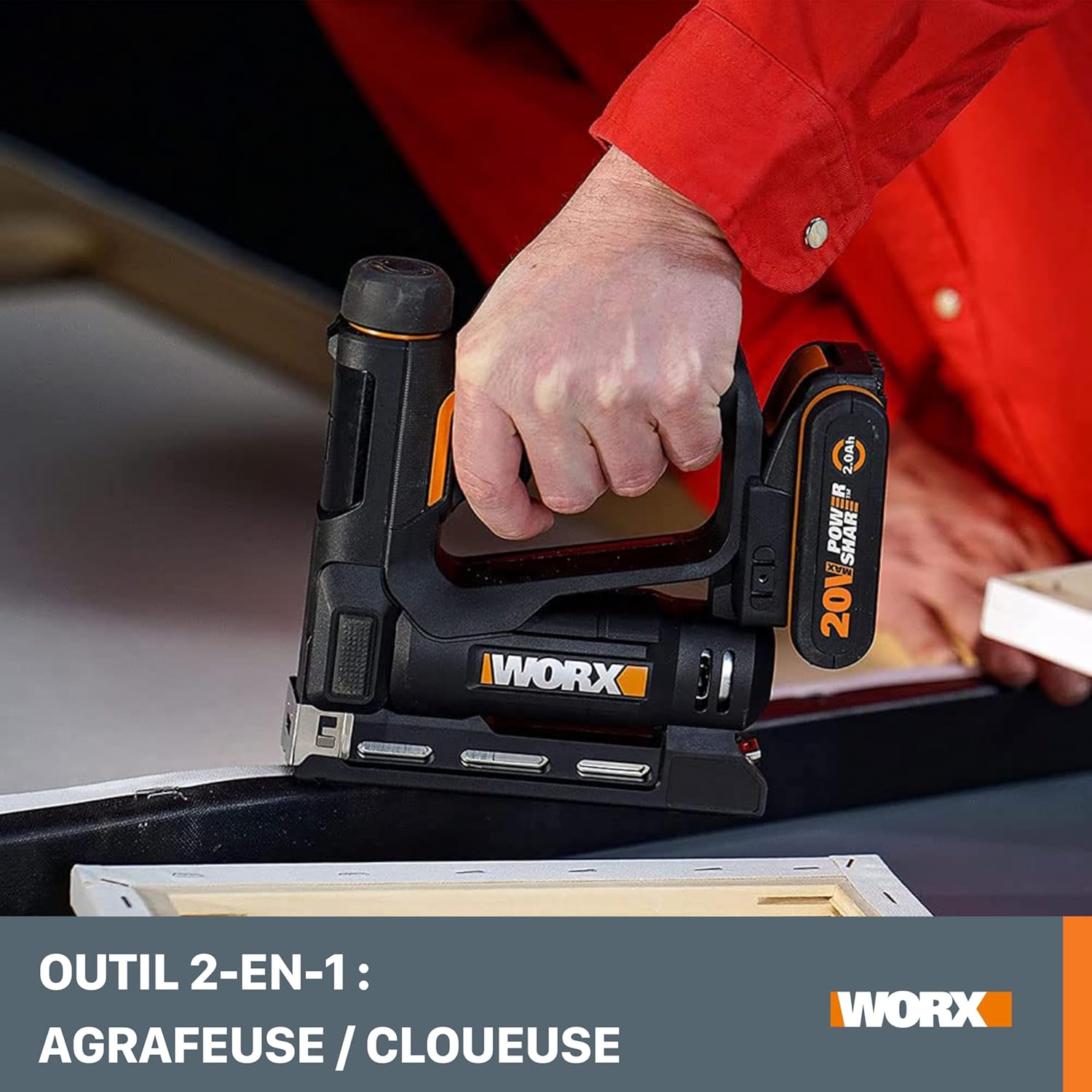 Thumbnail 3 de WORX Agrafeuse et Cloueuse de Finition sans Fil 20V WX843.9 – 2 en 1, 60 clous/min, sans batterie ni chargeur