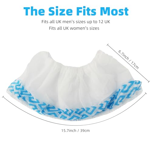 Detalle de WUJUN Disposable Shoe Covers, 100 Pack, Waterproof Non-Slip CPE