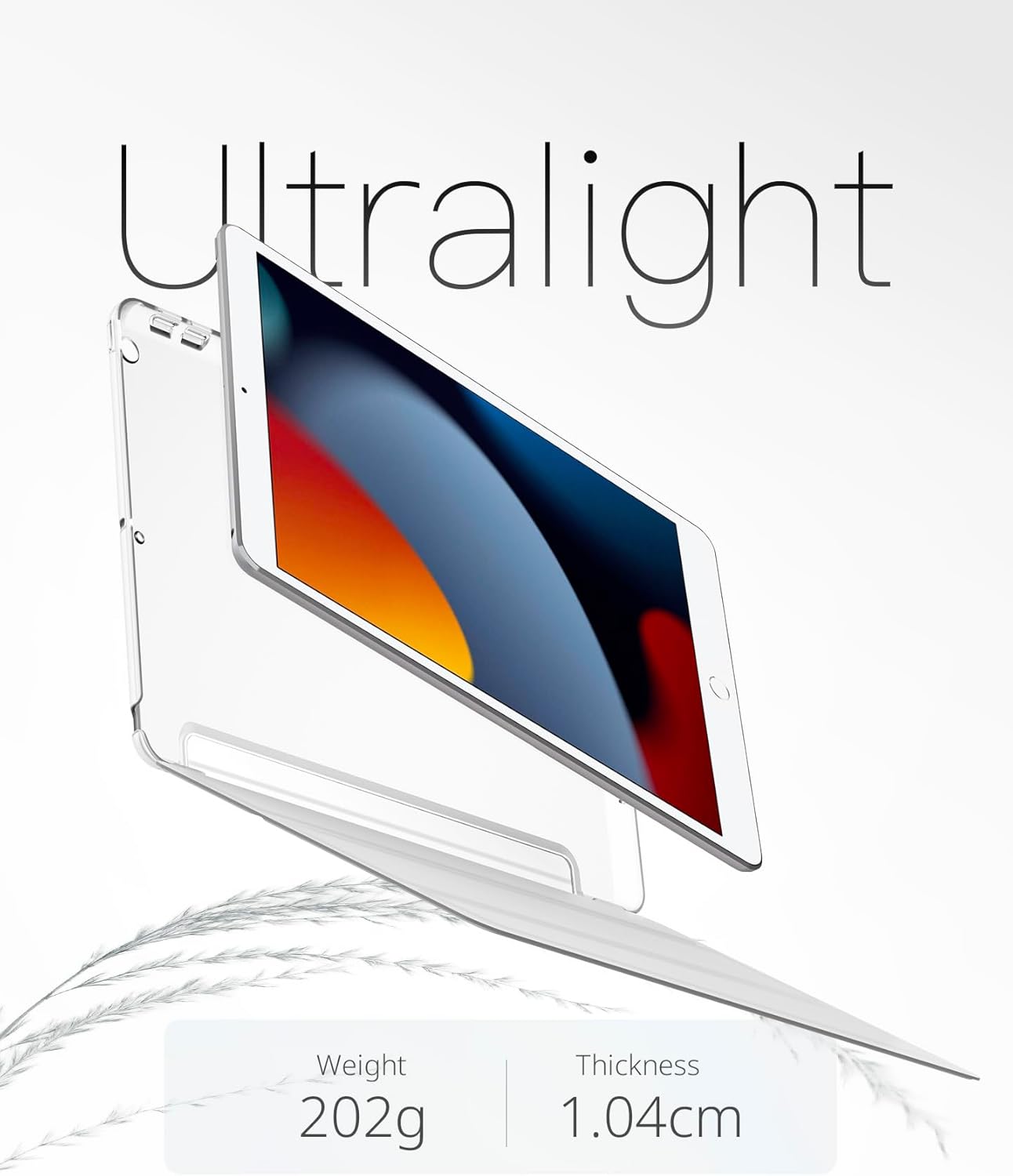 Detalle 2 de CACOE Hülle für iPad 9. / 8. / 7. Generation 10.2 Zoll – Ultra Dünn mit Standfunktion, Blaues Sternenmuster, inkl. Schutzfolie