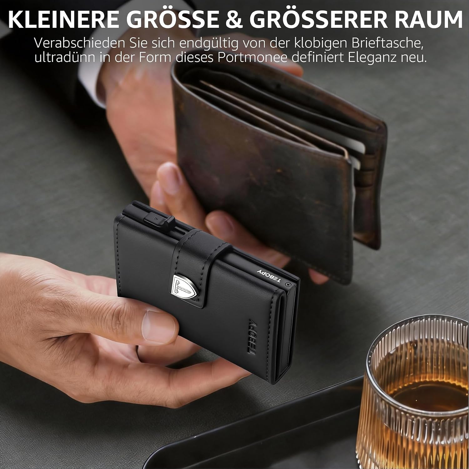 Thumbnail 3 de Tebopy Geldbörse Herren – Slim Wallet mit RFID-Schutz, Münzfach und elegantem Business-Set