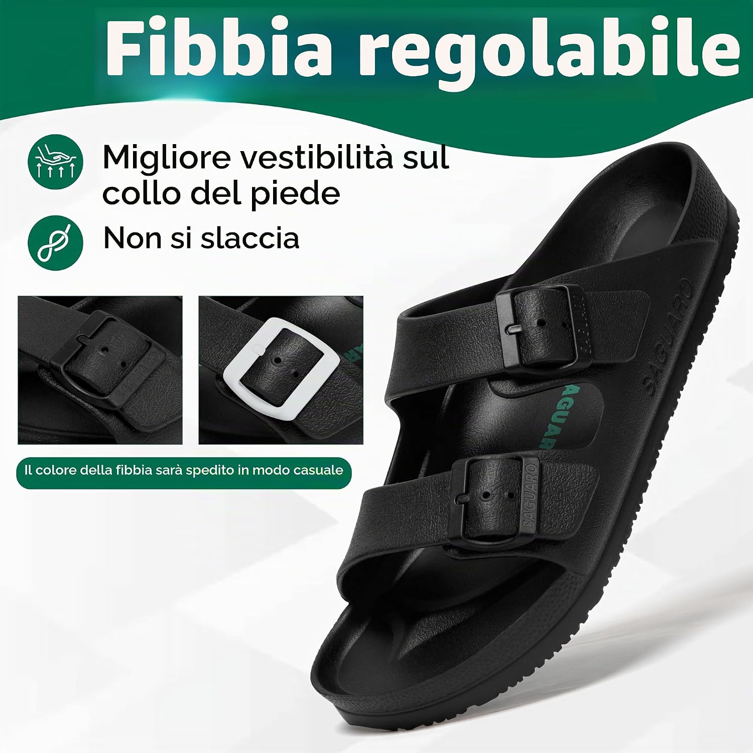 Detalle de SAGUARO Eva Ciabatte Uomo Donna Pantofole Antiscivolo EVA Nero 43 EU