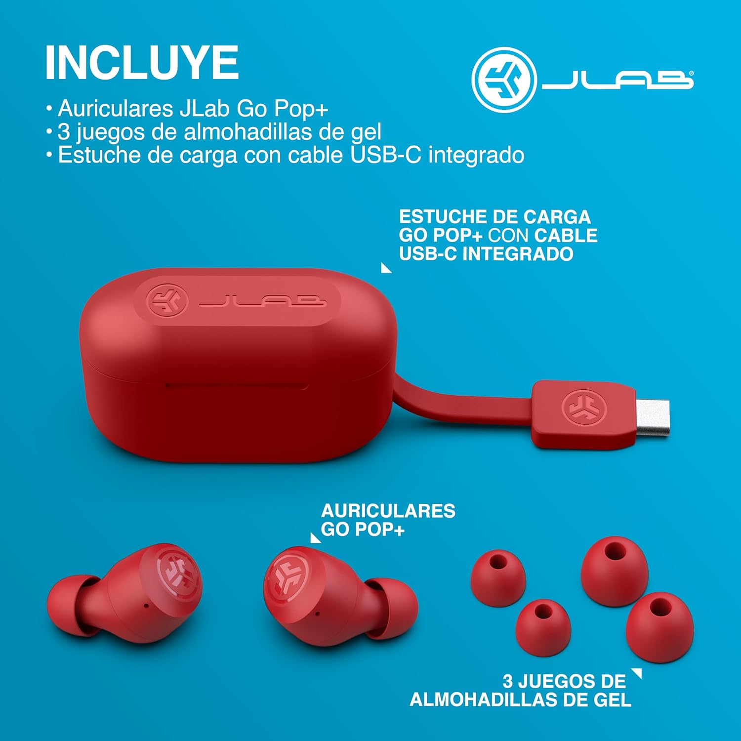 Thumbnail 5 de JLab Go Air Pop+ Auriculares Bluetooth Rosa Roja
