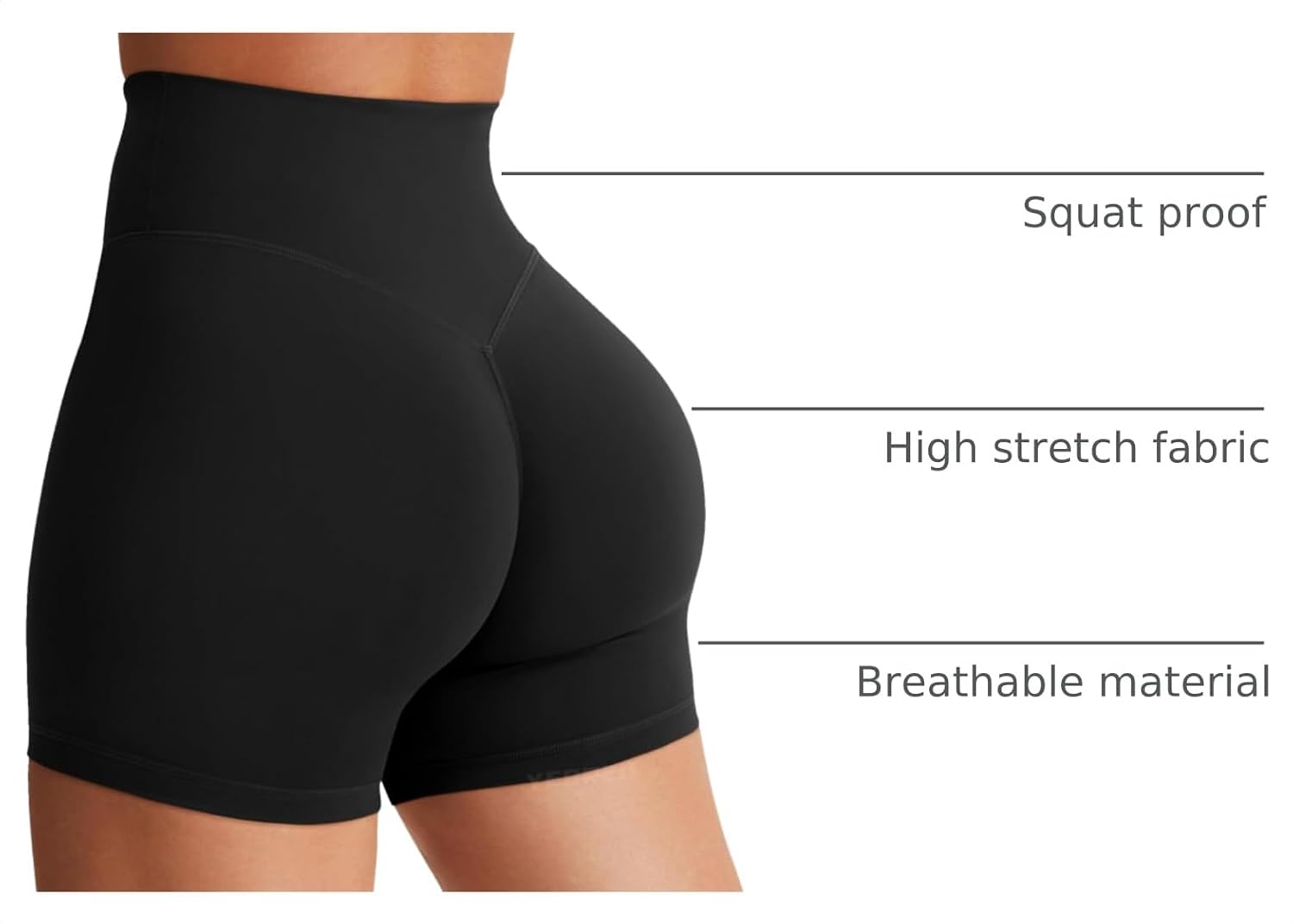 Detalle 2 de YEOREO Biker Shorts High Waist 4.5"