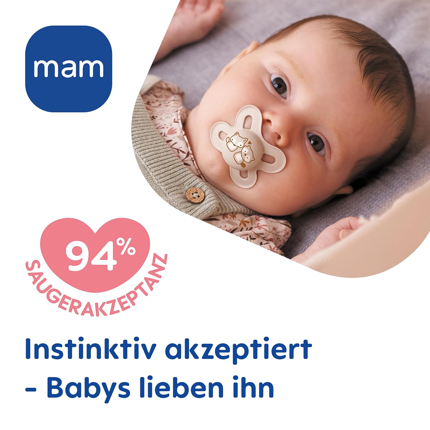 Detalle de MAM Original Start Schnuller 0–2 Monate – sanft, stillfreundlich, zahnfreundlich