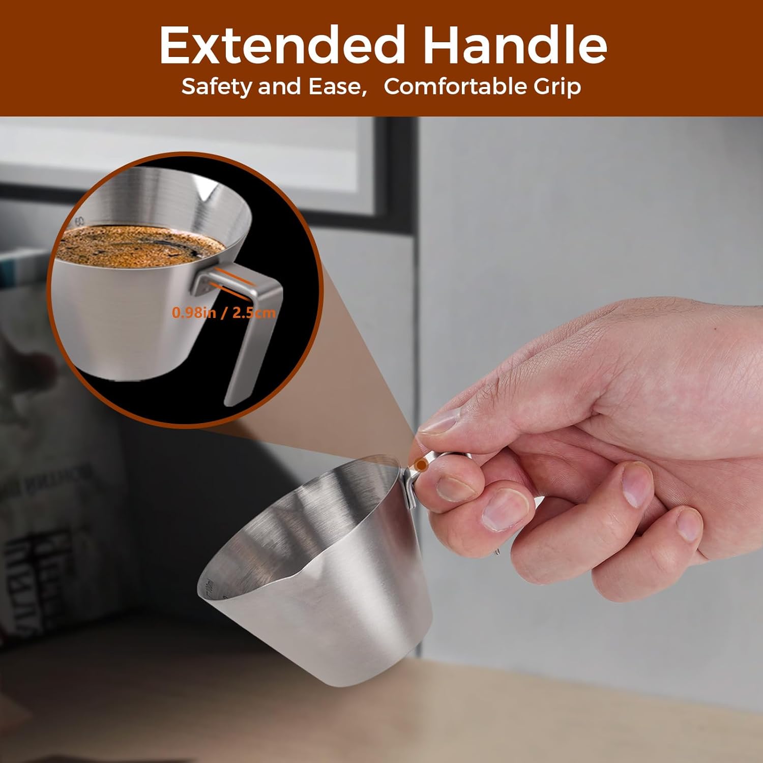 Thumbnail 6 de Carrottimes 1Pc Stainless Steel Espresso Cup with Dual Scale and Double Spout