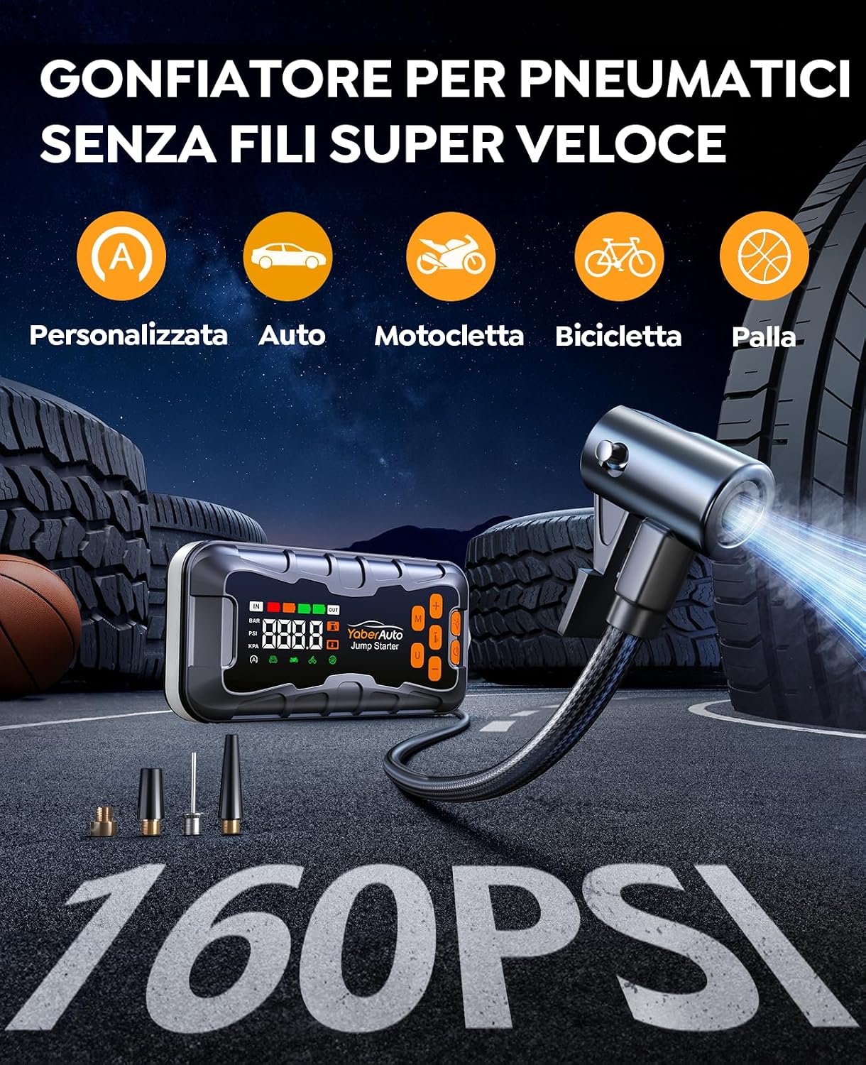 Detalle de YaberAuto AP03 avviatore 8000A 12V
