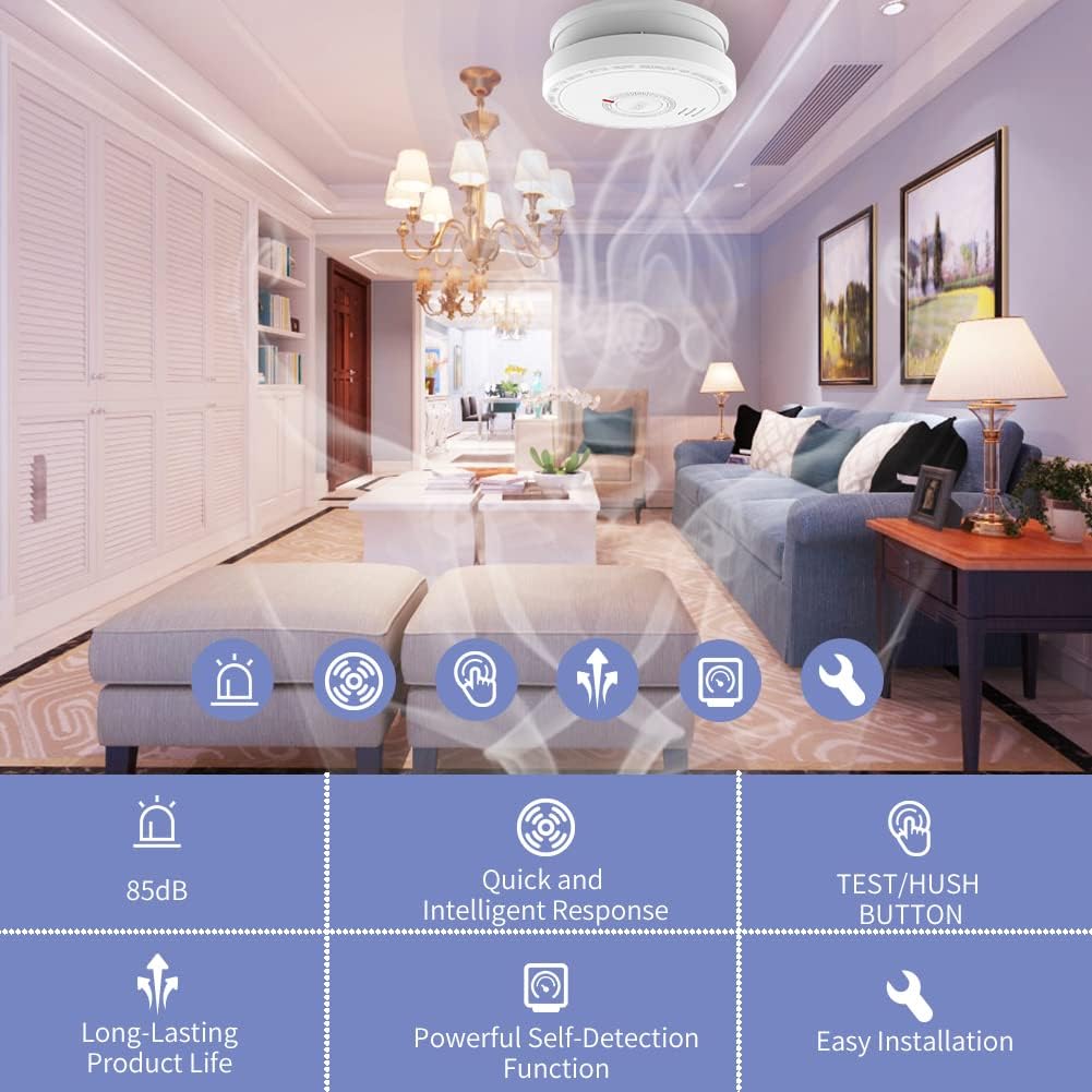 Thumbnail 2 de Photoelectric Smoke Alarm 10‑Year Battery 2‑Pack