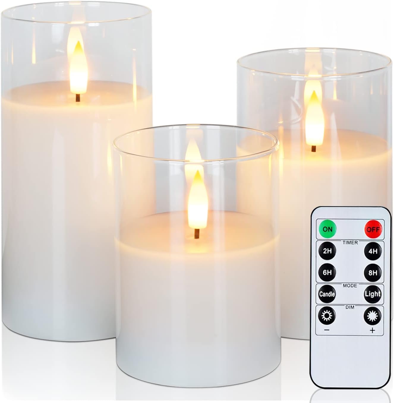 Detalle de Amagic APILLAR Flameless LED Candles, Set of 3 with Remote and Timer