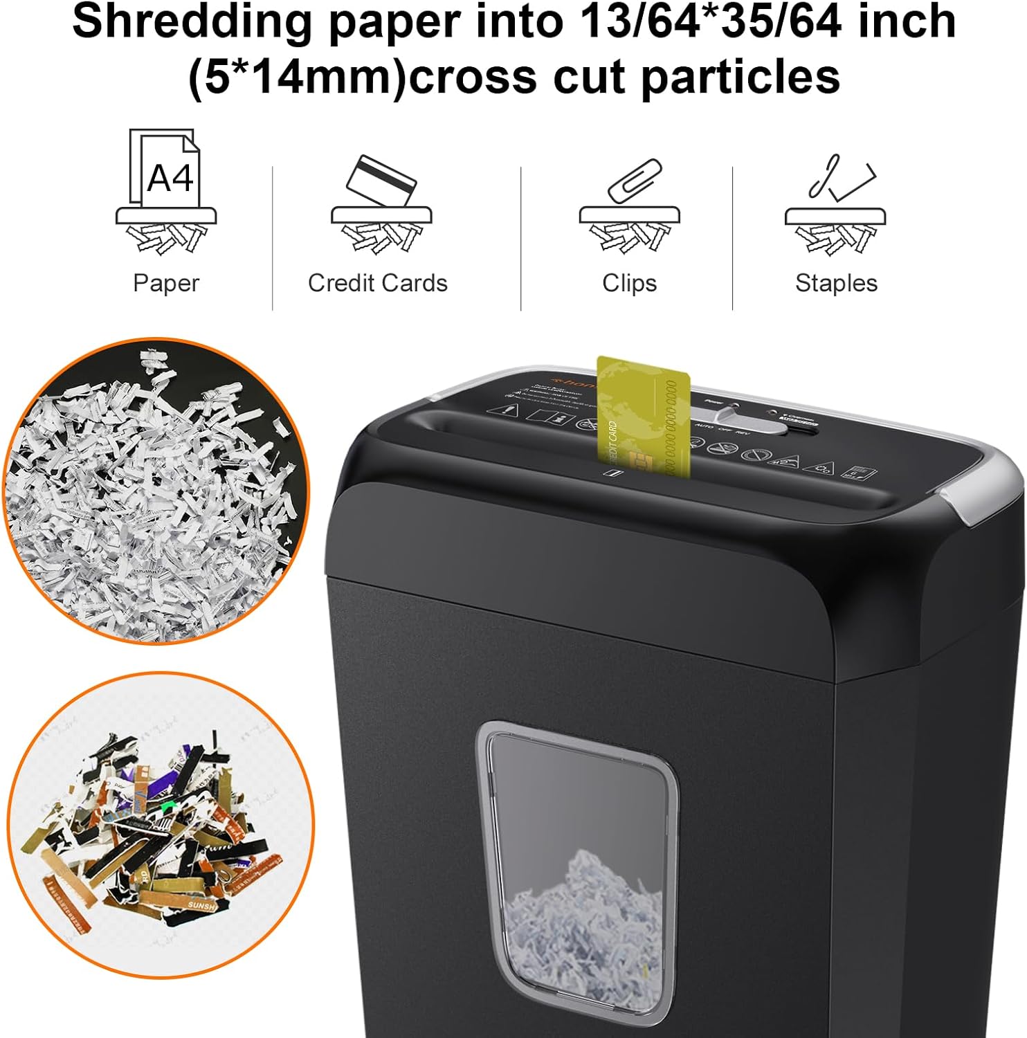Thumbnail 2 de Bonsaii C237-B 6-Sheet Cross-Cut Paper Shredder, P-4, 3.4-Gallon Bin