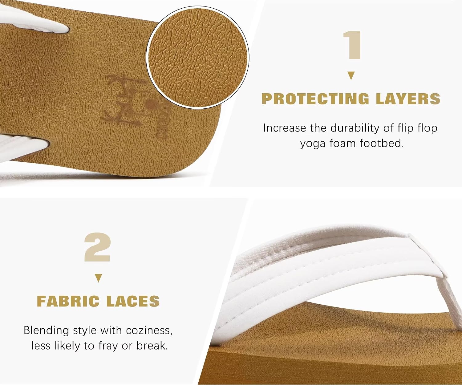Thumbnail 5 de KuaiLu Womens Arch Support Flip Flops 1 Pair