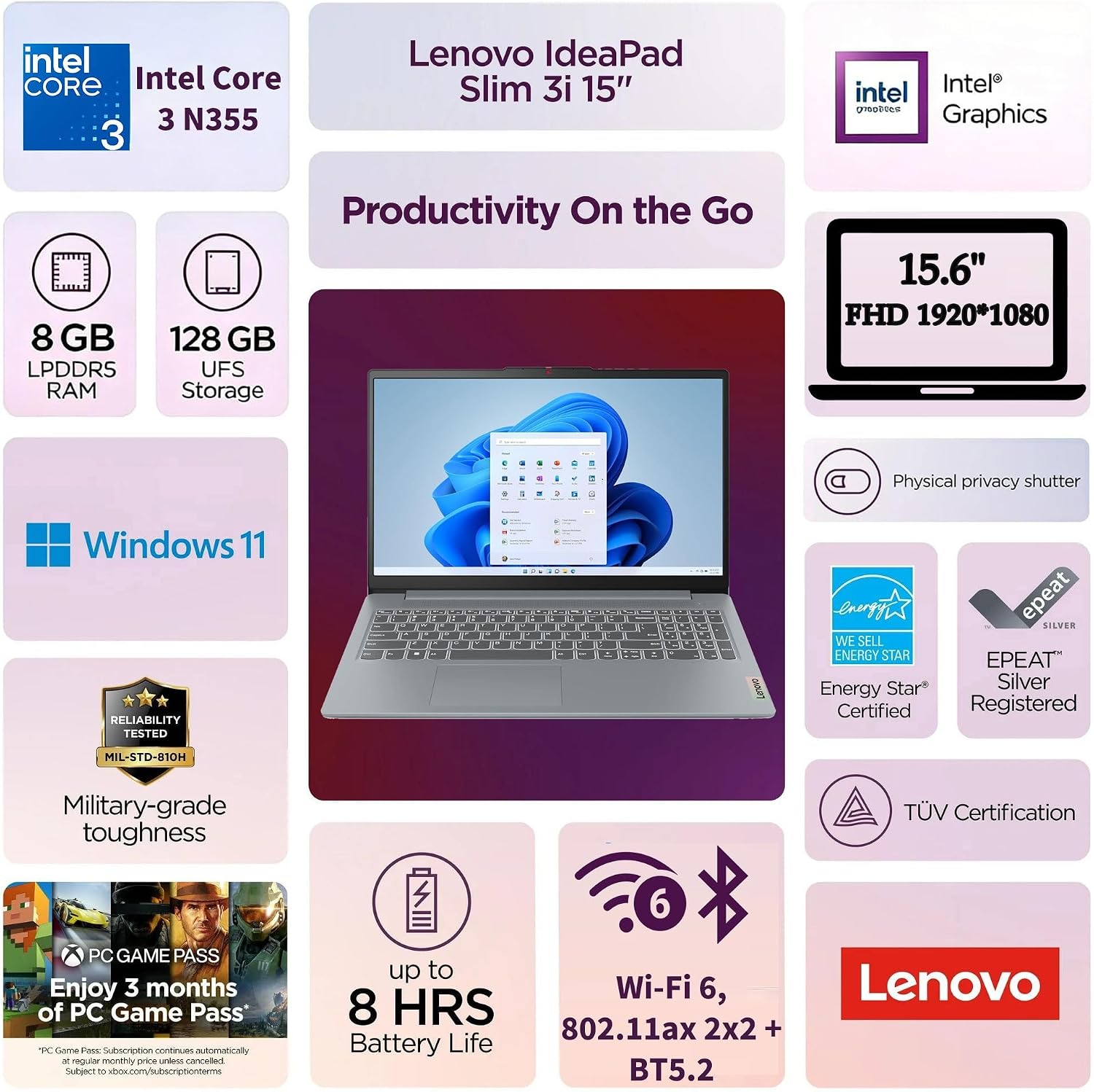 Detalle de Lenovo Laptop 15.6-inch