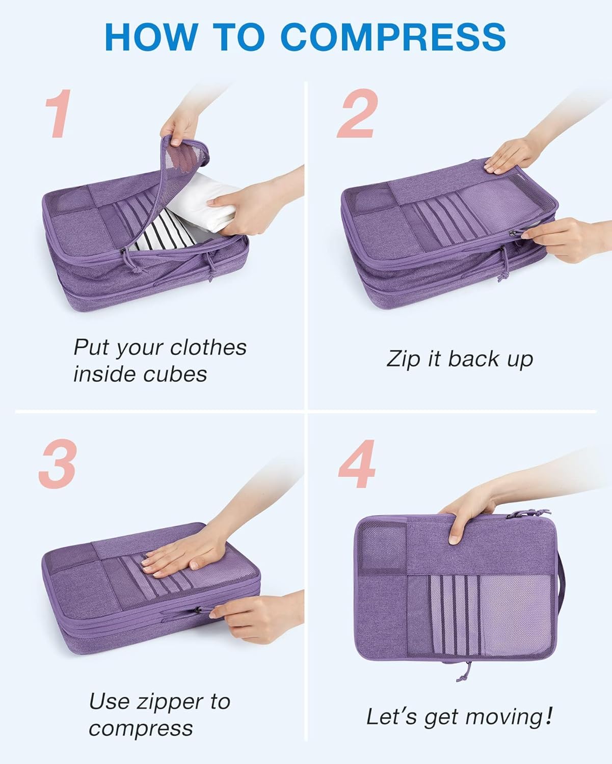 Thumbnail 4 de BAGSMART Compression Packing Cubes 6-Piece Set
