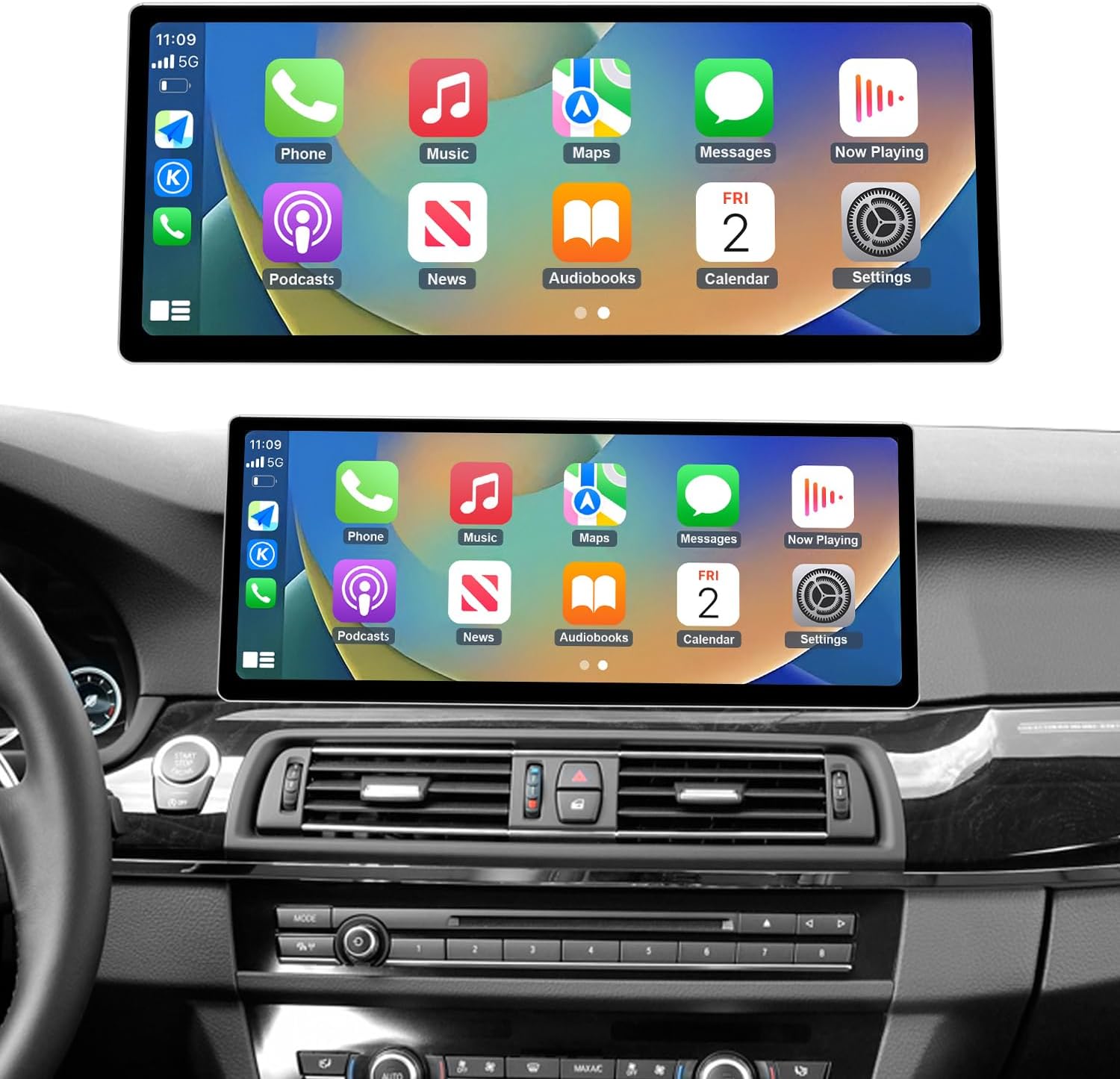 Detalle de Road Top CarPlay autoradio touchscreen 12,3" per BMW Serie 5 F10/F11 (NBT) 2012-2016