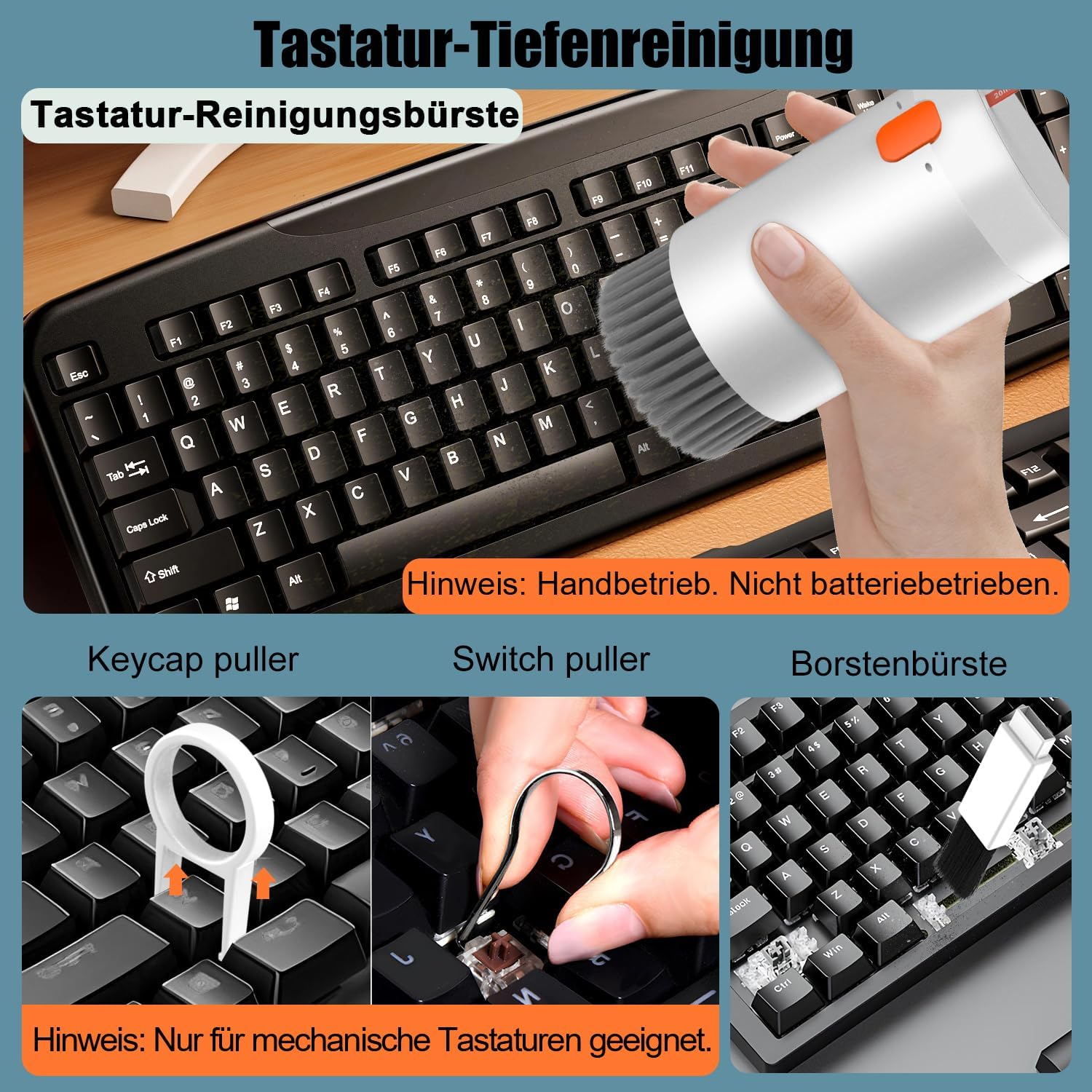Thumbnail 2 de VICHYIE 20-in-1 Tastatur Reinigungsset mit Bürste für AirPods, Kopfhörer, Laptop, Handys & mehr (weiß)