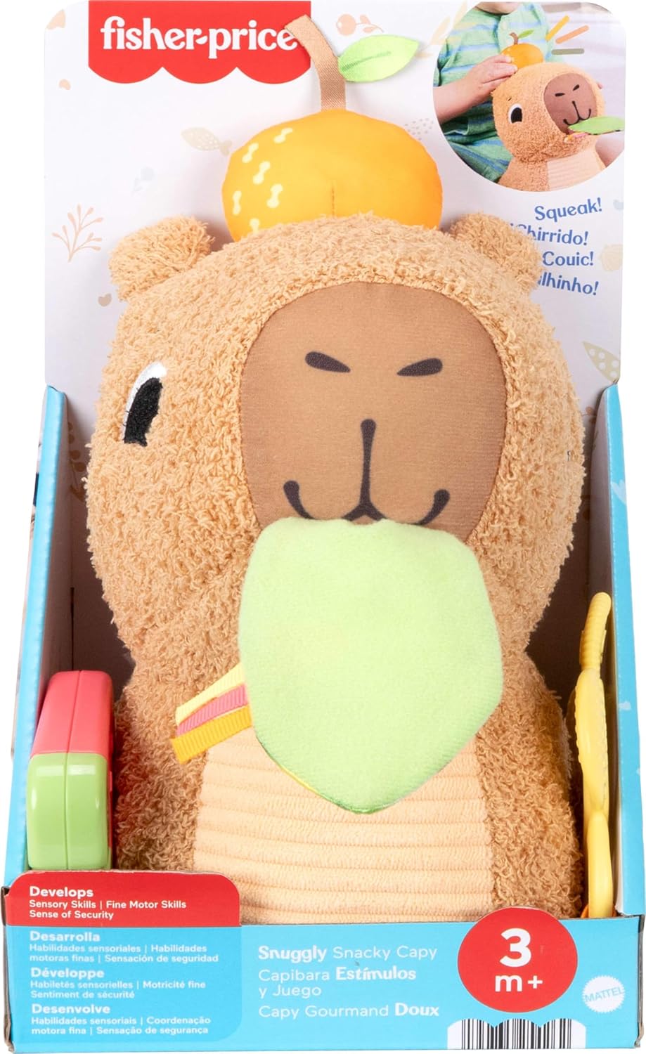 Thumbnail 5 de Fisher-Price Marmotta Coccole e Merenda: peluche sensoriale per neonati (HYR54)