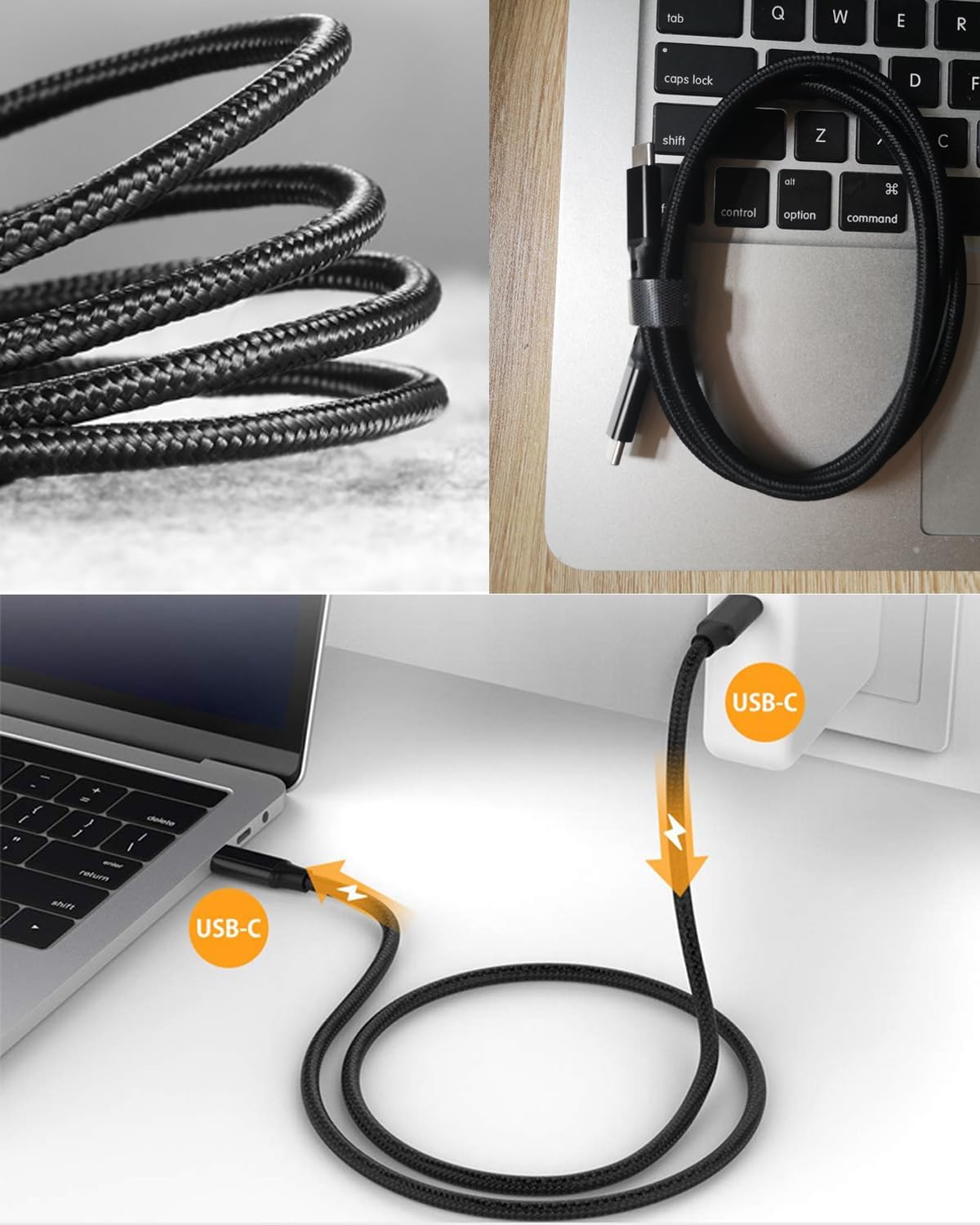 Thumbnail 6 de Elfesoul USB-C to C Cable 3.2 Gen 2, 10ft, 240W PD, 4K 60Hz, 20Gbps