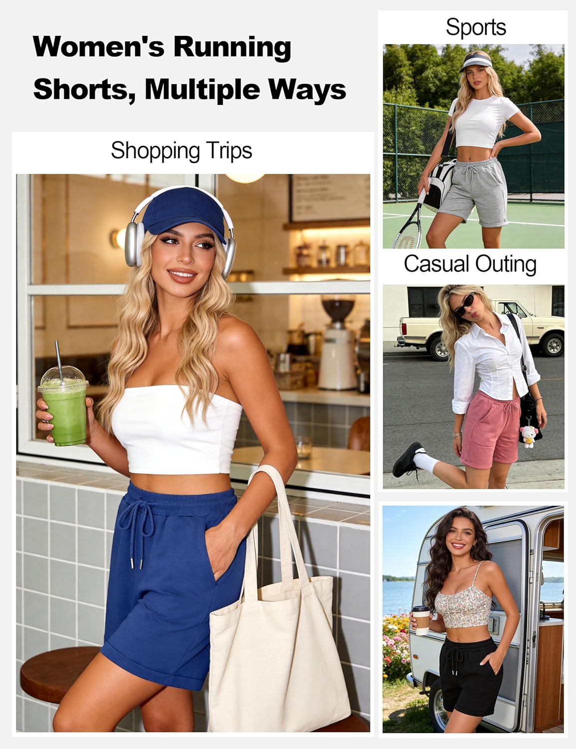 Thumbnail 4 de Litherday Short Sport Femme : bermuda de jogging court en coton avec poches