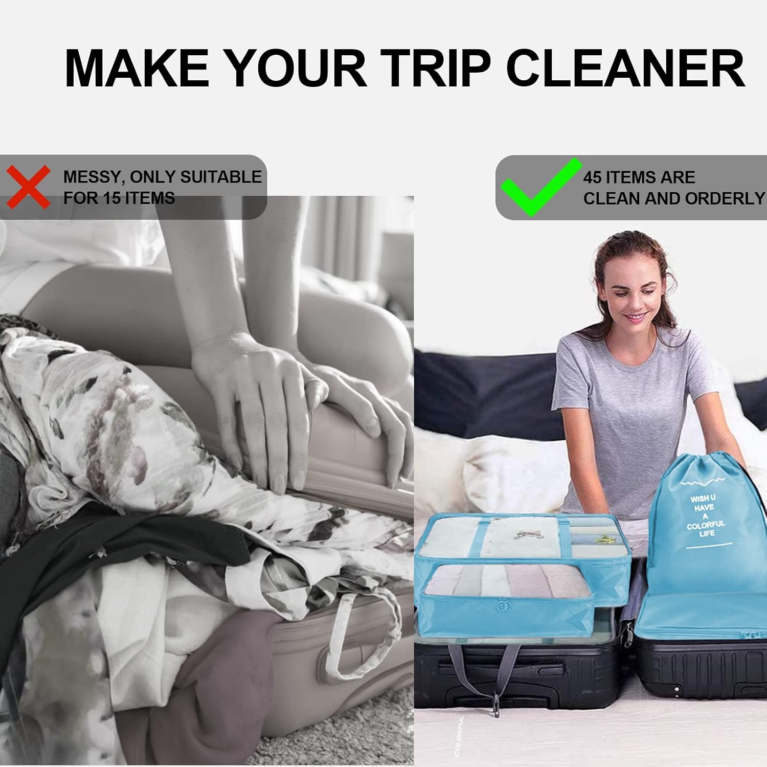 Detalle de Jsdoin Packing Cubes 9 PCS Travel set
