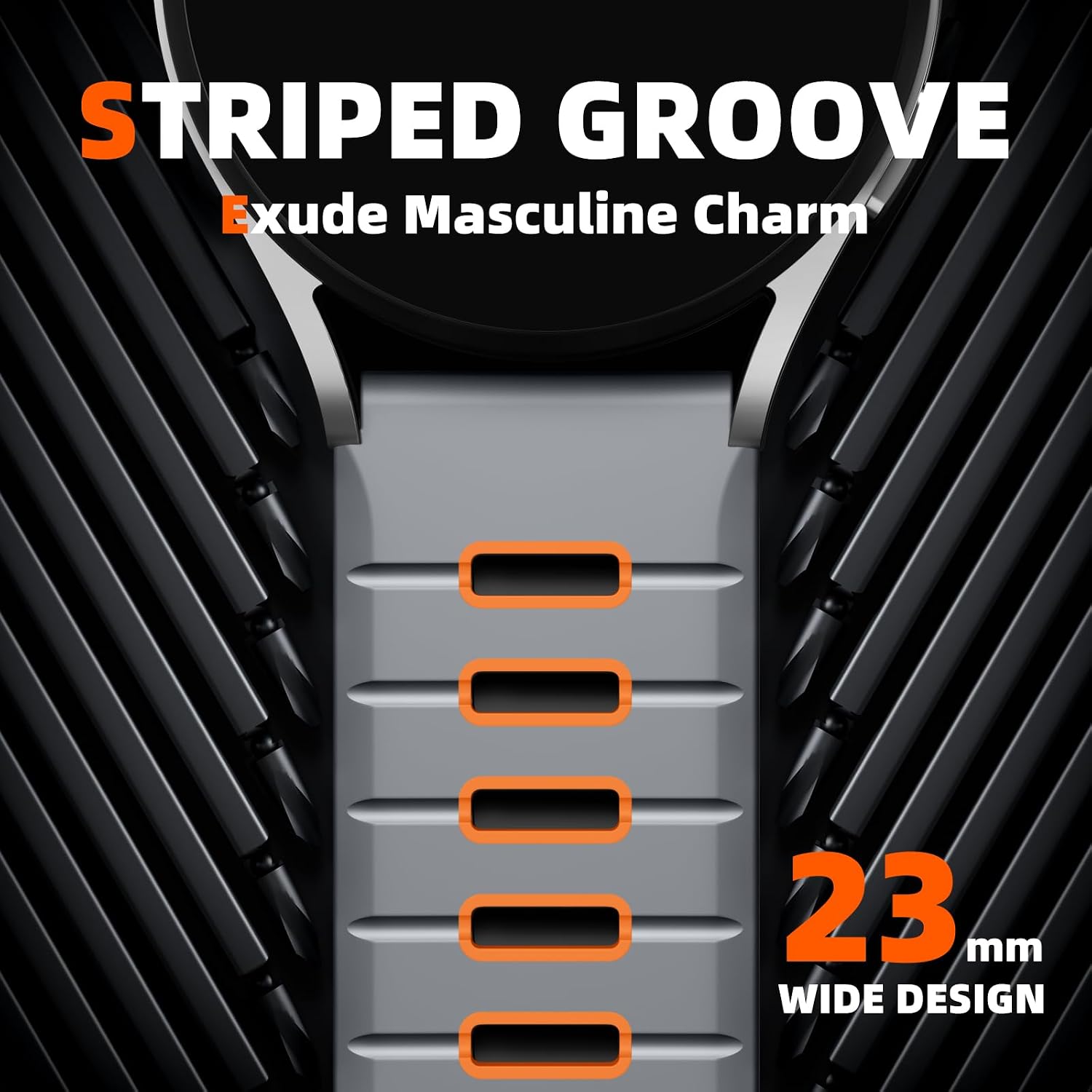 Thumbnail 2 de CeMiKa 20mm Rugged Silicone Strap for Samsung Galaxy Watch Series (40mm/44mm) – Two-Tone