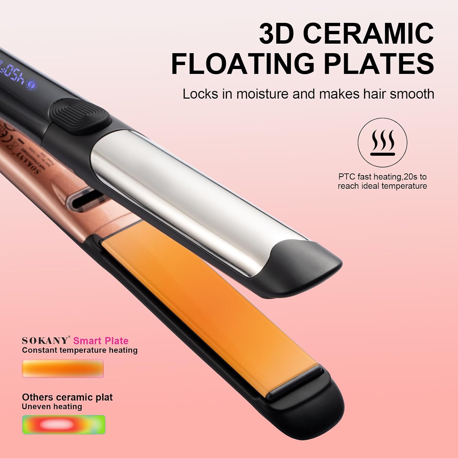 Detalle 2 de SOKANY Hair Straightener, 1-Inch