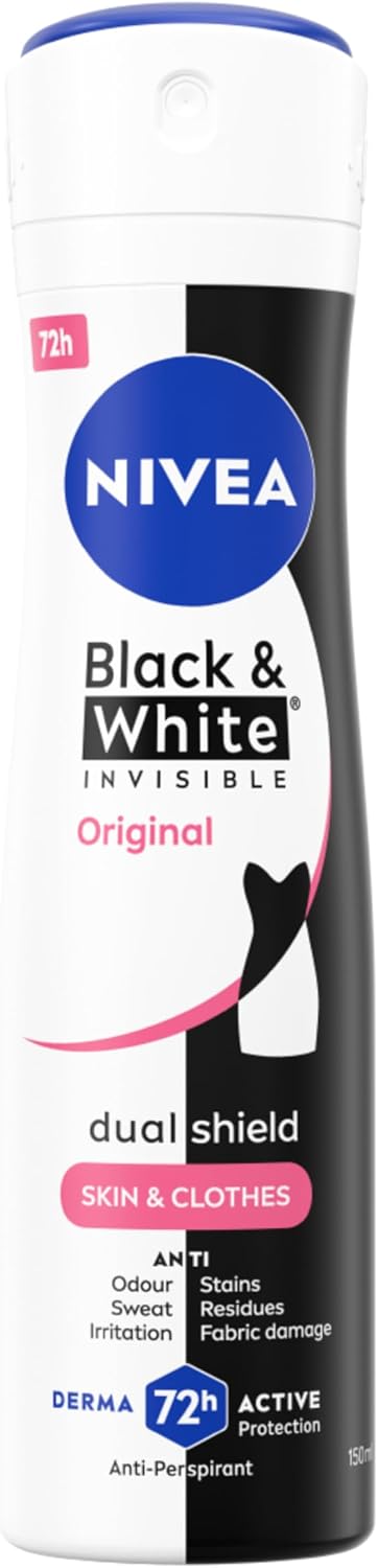 Detalle de NIVEA Black & White Invisible Original Spray – Deodorante antitraspirante 6 x 150 ml