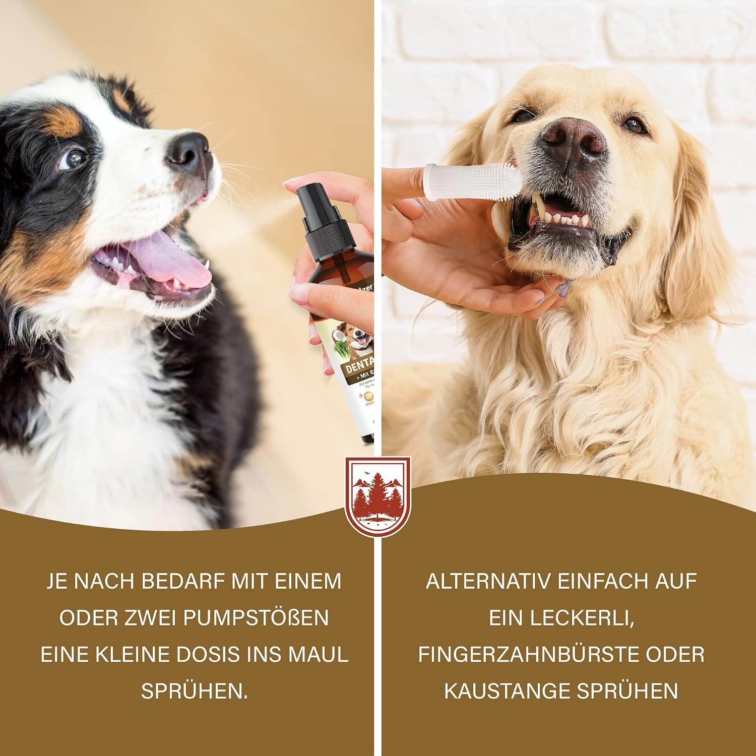 Detalle de Veddelholzer Probiotisches Dentalspray Set für Hunde & Katzen – 150 ml mit Fingerzahnbürste und Enzymkomplex