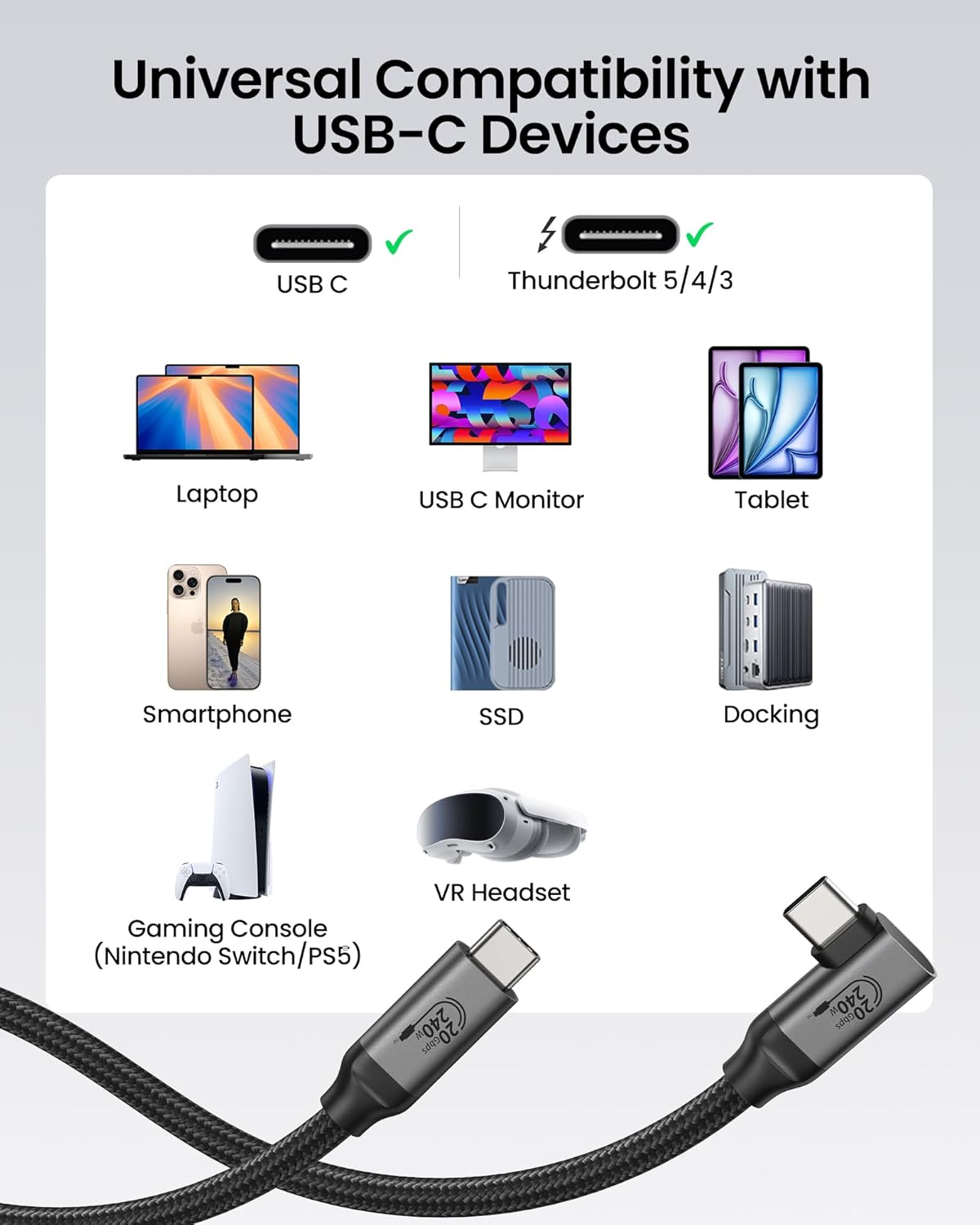 Thumbnail 6 de Silkland USB C cable 240W 3.3FT