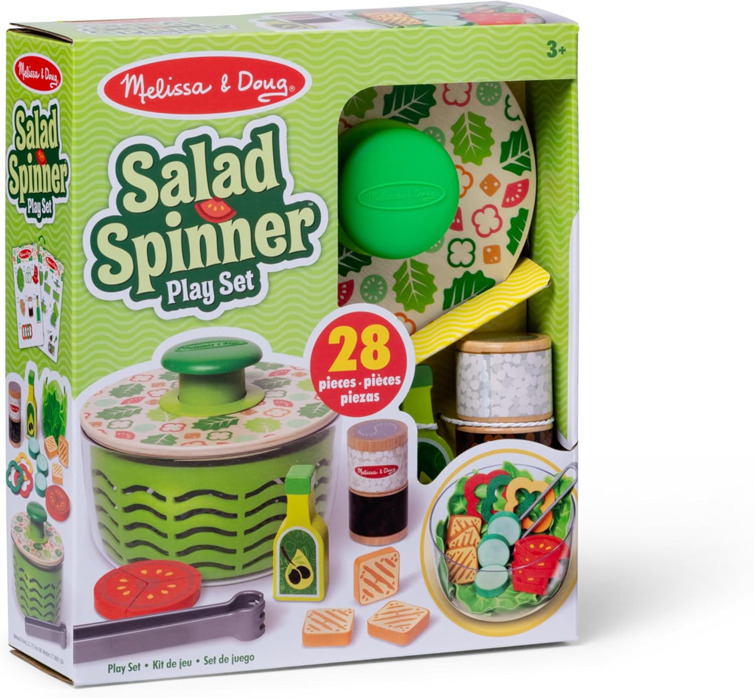 Thumbnail 5 de Melissa & Doug coffret jeu essoreuse à salade 28 pièces en bois – accessoires cuisine pour enfant 3 ans et +