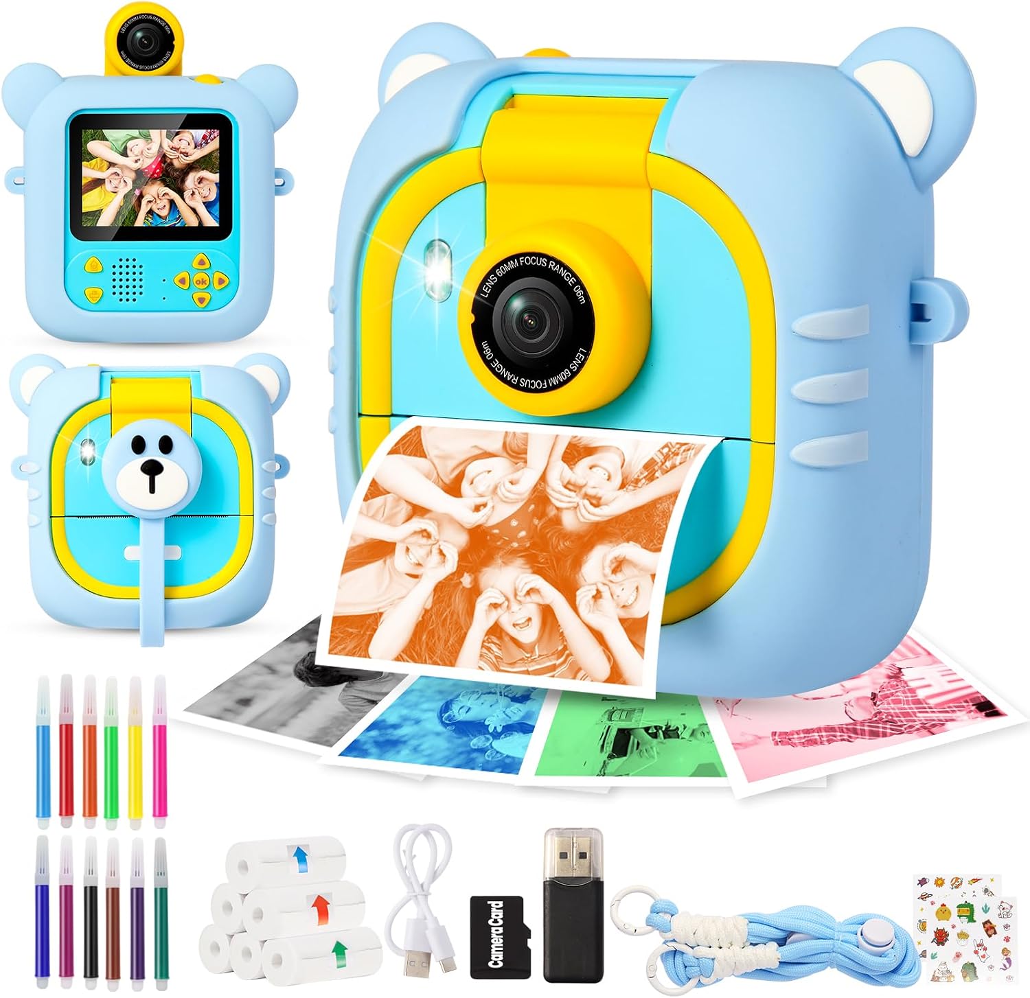 Detalle 2 de ARNSSIEN M2 instantcamera voor kinderen met 2,4-inch scherm en 180°-lens