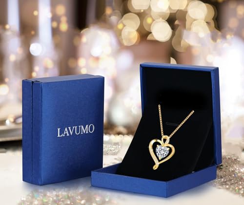 Thumbnail 5 de LAVUMO collar para mujer con colgante de corazón en plata de ley 925 (oro rosa/otros acabados)
