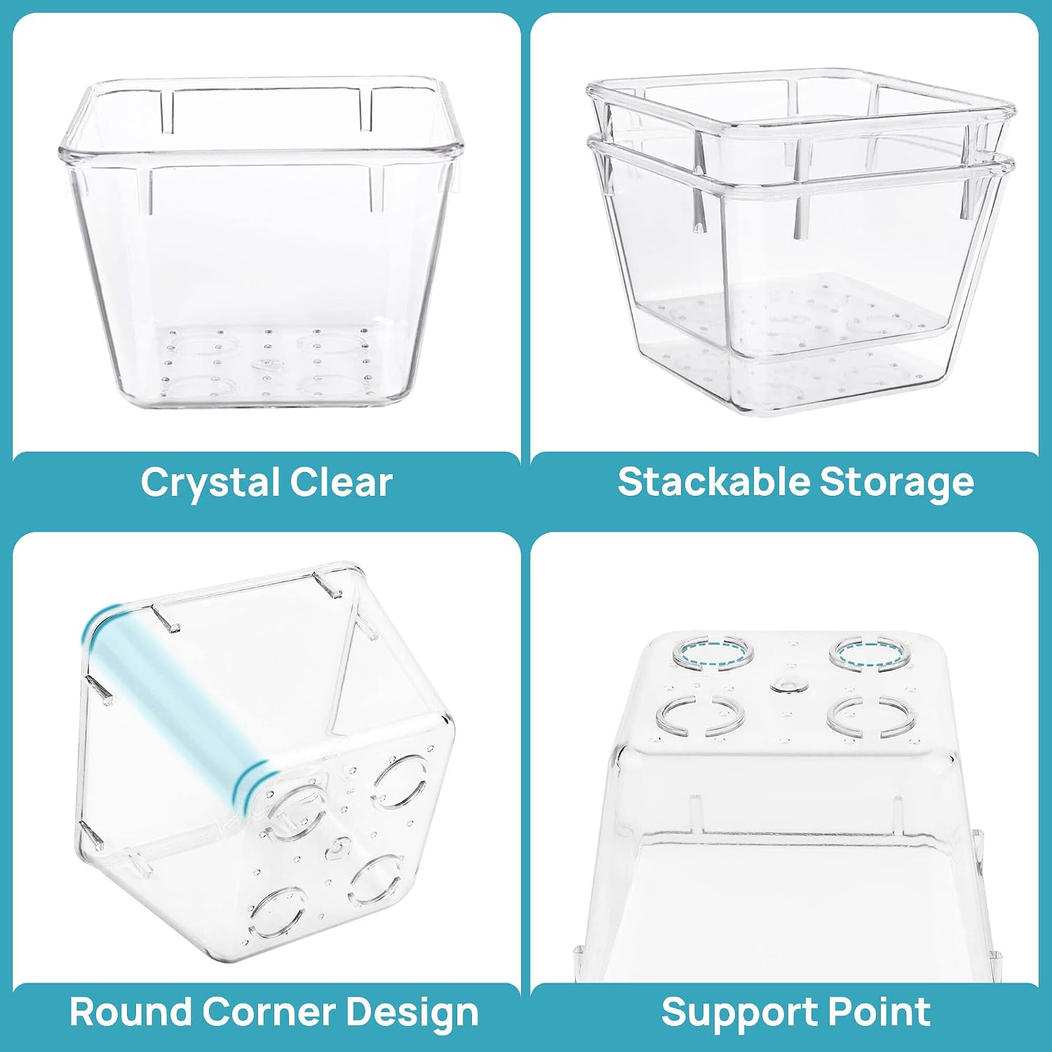 Thumbnail 6 de Vtopmart SVM0401002 Clear Plastic Drawer Organizer Set, 15 Trays in 4 Sizes