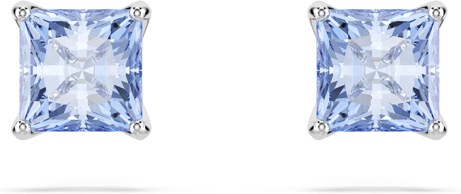 Detalle de Swarovski Pendientes Matrix cuadrados azules