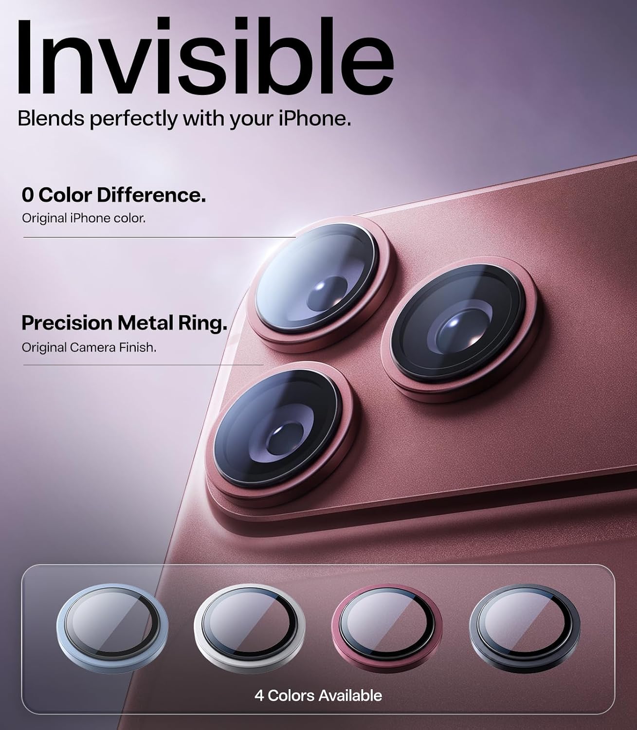 Detalle 1 de TORRAS TOP 9H+ Camera Lens Protector for iPhone 18 Pro Max/18 Pro, Burgundy