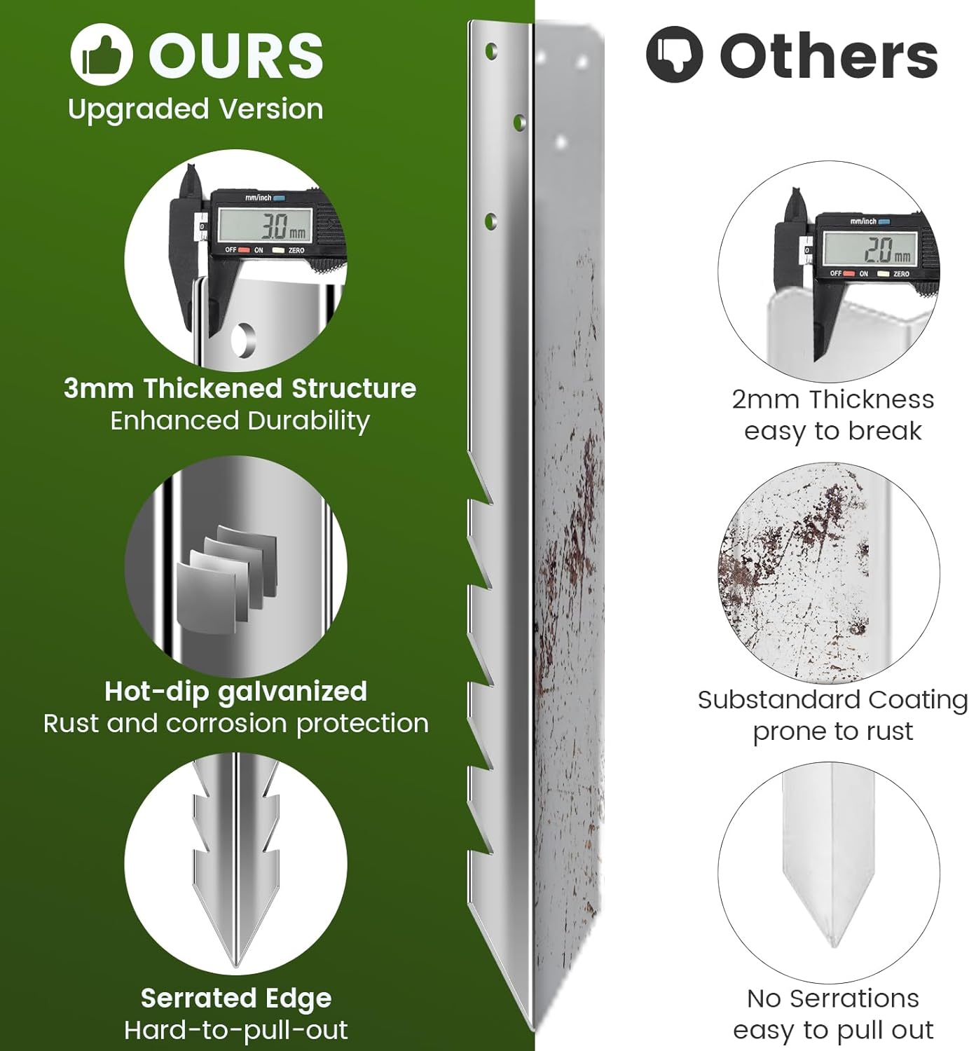 Thumbnail 2 de SCHINTILLO Ground Anchor Fence Post Spike (4 Pack) for Wooden Play Towers & Swing Posts