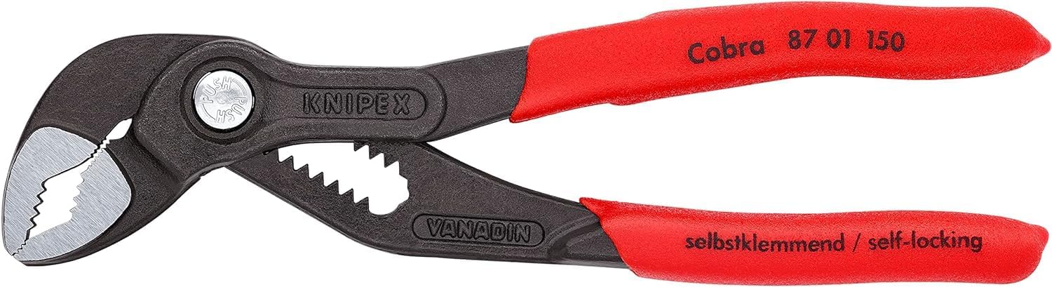 Detalle de KNIPEX Cobra pinza regolabile 150 mm 87 01 150: precisione automatica per tubi e dadi