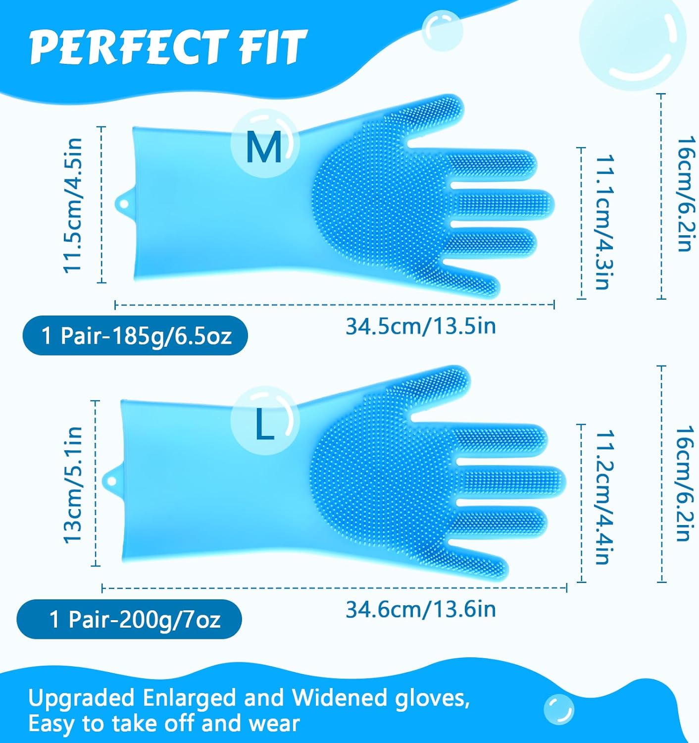 Thumbnail 5 de Pecute Pet Grooming Gloves – heat-resistant silicone grooming gloves with high-density teeth, blue
