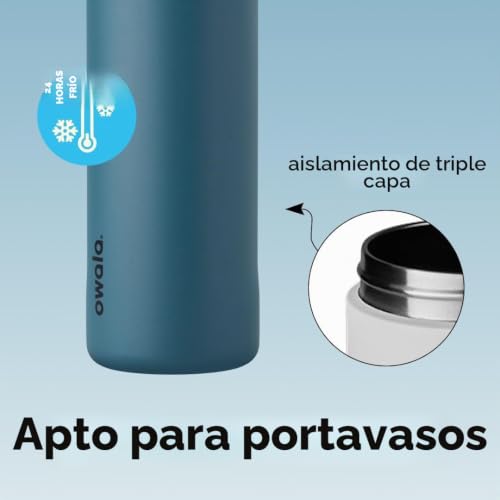 Thumbnail 3 de Owala FreeSip botella de agua de acero inoxidable 710 ml Denim, a prueba de fugas