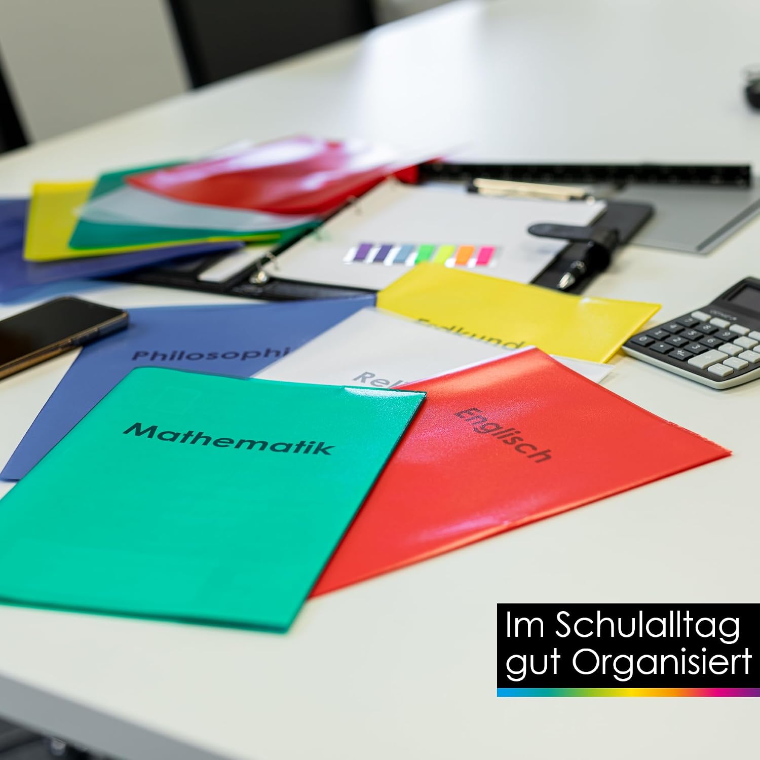 Detalle de OfficeTree 25x Hefthüllen A4 bunt – robuste Heftumschläge aus PP, 25er Set