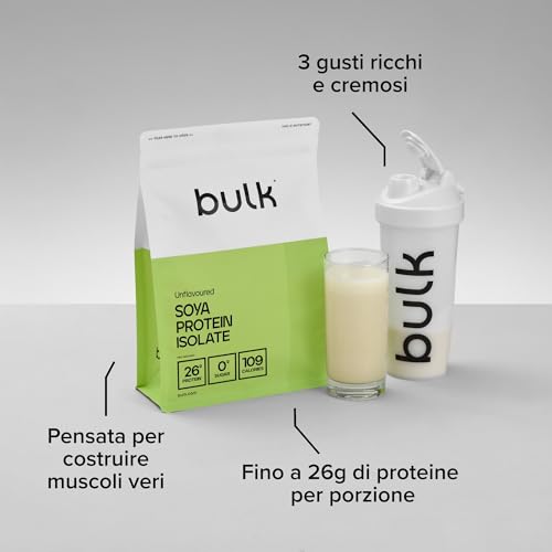 Detalle de Bulk Soya Protein Isolate Powder, Vanilla, 1 kg – proteine vegetali per sportivi