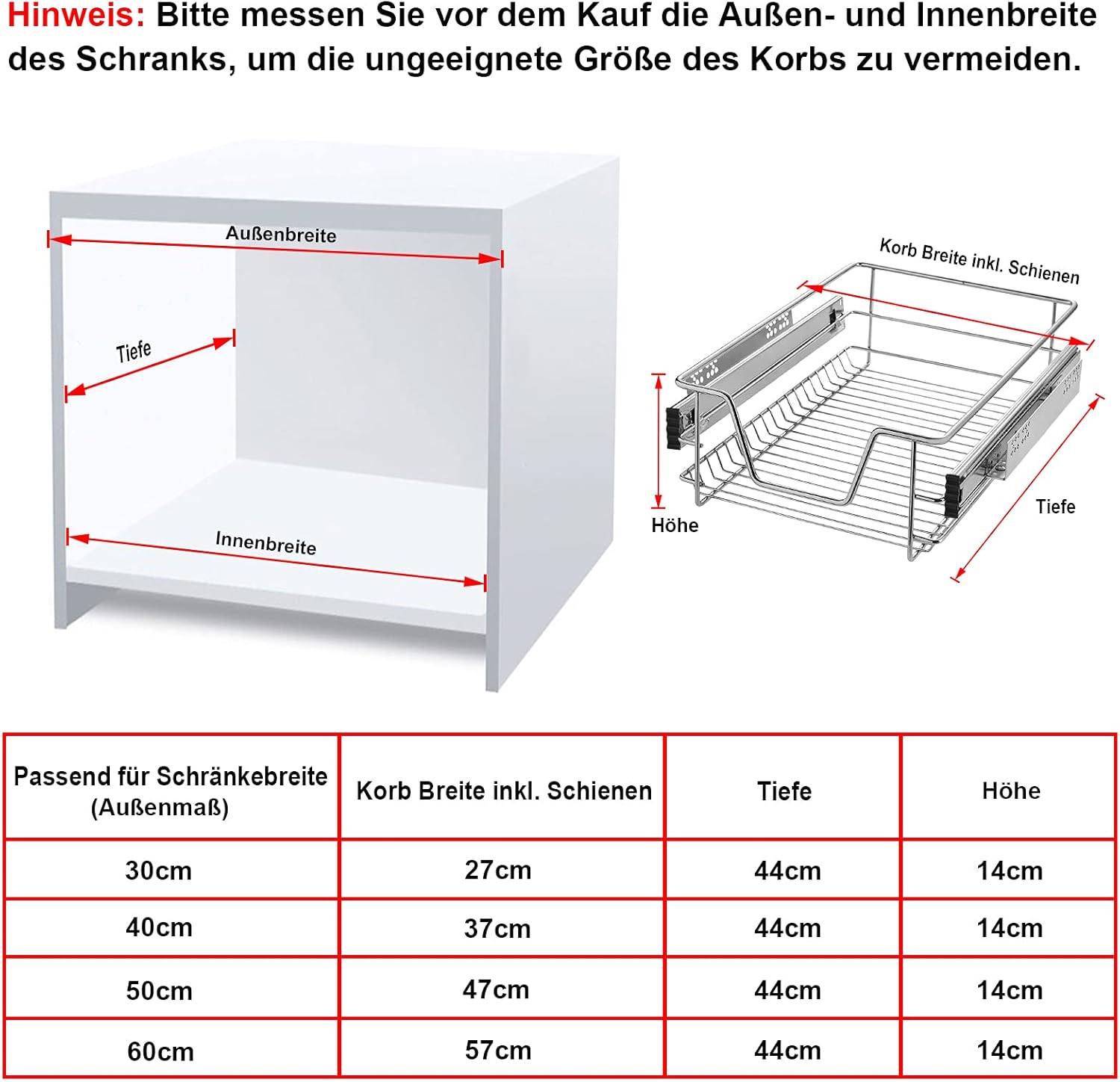 Thumbnail 3 de ACXIN 2er Set Teleskopschubladen für Küchenschrank und Apothekerschrank bis 20 kg – für 50 cm Schrankauszug