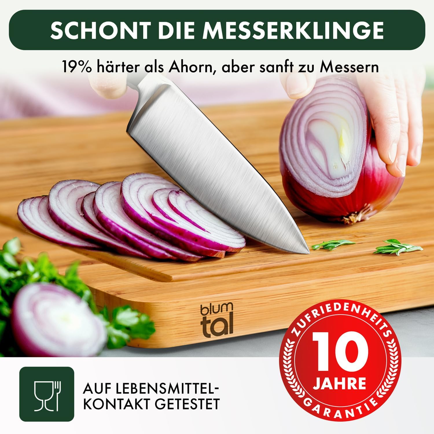 Detalle 2 de Blumtal Schneidebrett Bambus XXL 45x30x2 cm